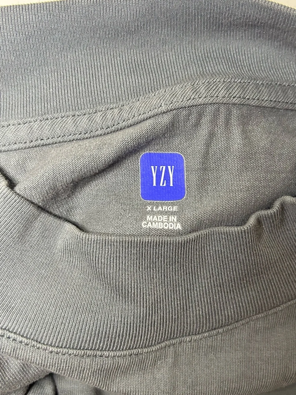 GAP YZY Oversized Slate Gray Logo Tee